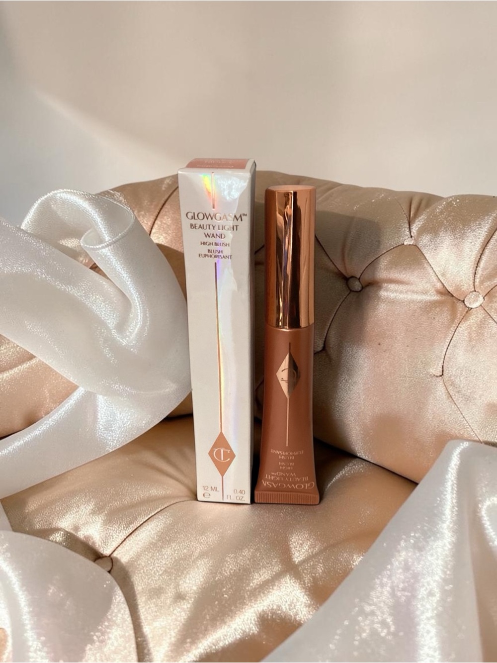 2 Pinkgasm Charlotte Tilbury Glowgasm Beauty Light Wand Blush NEW Full Size
